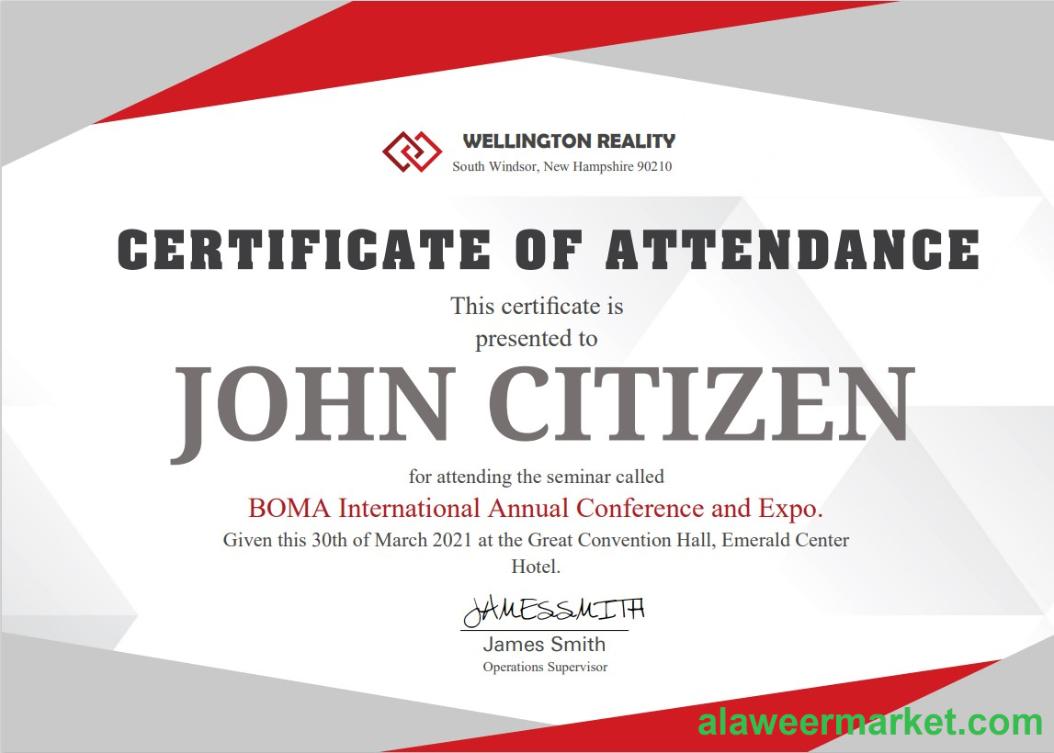 USA Employee Attendance Cert